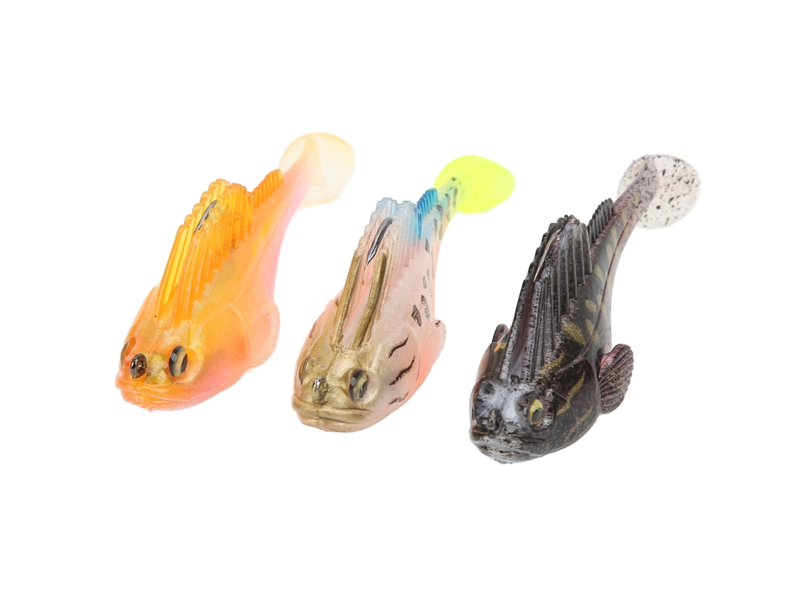 3 Peças de Lures Soft Baits para Água Salgada e Doce, Afundantes e Saltitantes