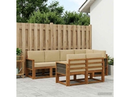 Vidaxl Conjunto De Sofás Para Exterior 7 Unid. Natural E Bege