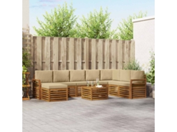 Vidaxl Conjunto De Sofás Para Exterior 9 Unid. Natural E Bege