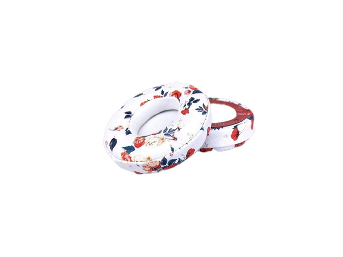 Almofada para Auscultadores BEATS SOLO2 WIRELESS de Orelhas de Espuma Macia Pele de Proteína ESTAMPADO BRANCO XIAOMOYU