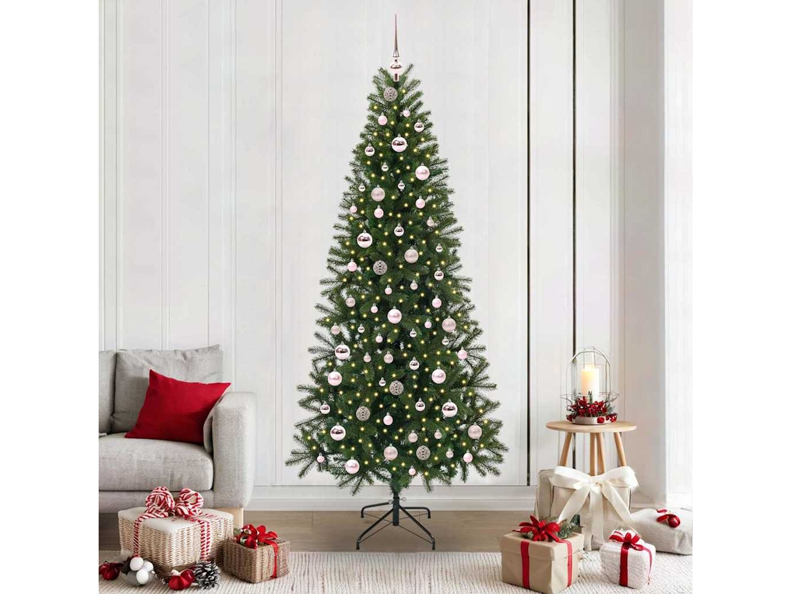 Vidaxl Árvore De Natal Artificial Com 300 Leds Verde 210 Cm Pe E Pvc