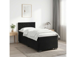 Vidaxl Cama Box Spring Com Colchão Preto 90 X 200 Cm Veludo