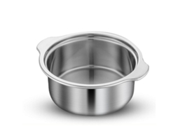 Panela de Fondue de Aço Inox com Alça Anti queimadura para Fogão a Gás 30cm | S/MARCA