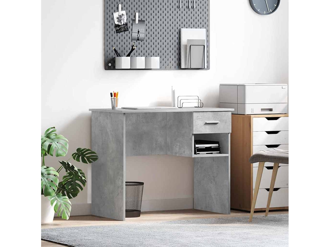 Vidaxl Mesa Cinzento 90 X 49 X 75 Cm Derivados De Madeira