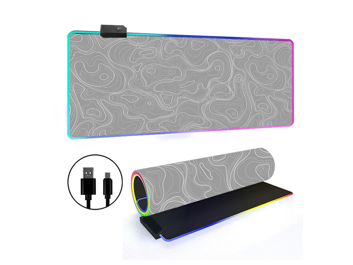 Mouse Pad Tapete De Mesa Com Contorno Topográfico Grande Rgb Aquaforge (estilo 4, 3007004 Mm)