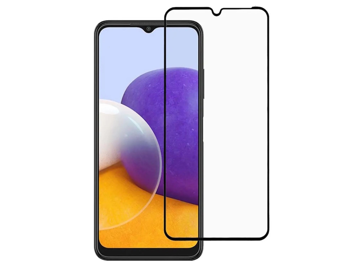 EVELATUS Full Cover Vidro 2.5D para Samung Galaxy A22 4G A225F Antiestático / Japão Cola Preta