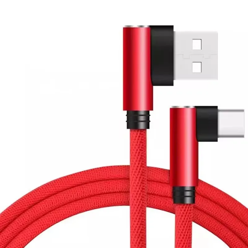 Cabo De Dados Usb Tipo C (vermelho, 3 M) Com Curva De 90°, Adequado Para Dispositivos Xiaomi E Outros Dispositivos Usb-c.