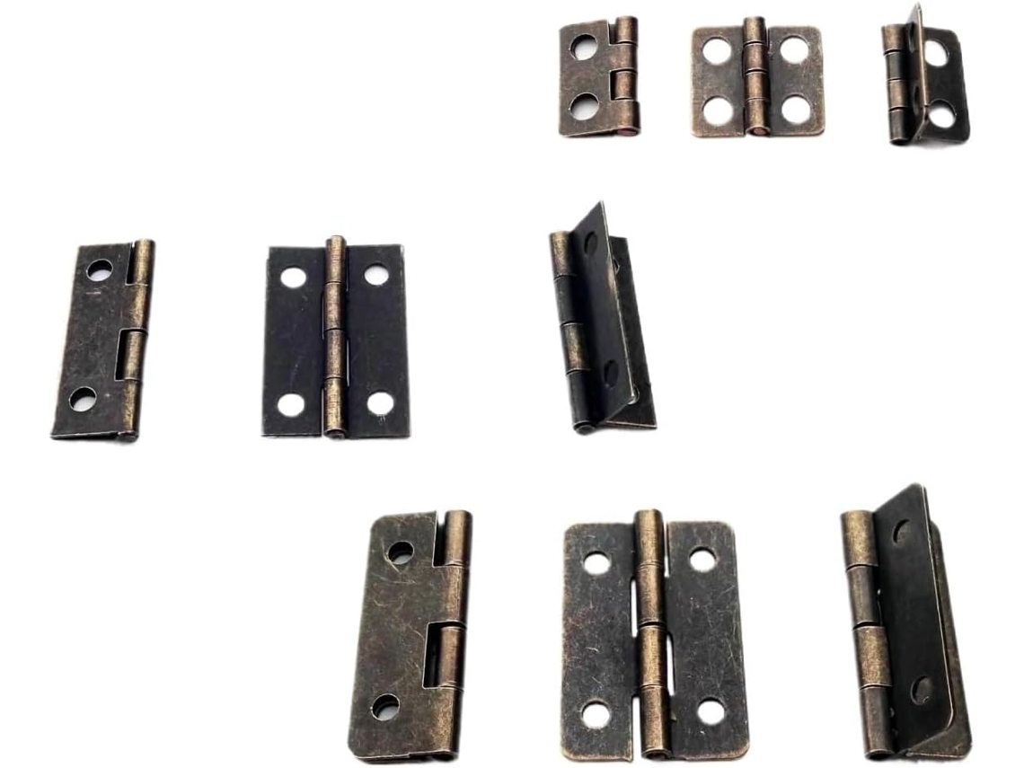 Conjunto De 120 Mini Dobradiças Reforçadas Para Portas Armários Joias, Vinhos, Música E Madeira, Com Parafusos Tamanho