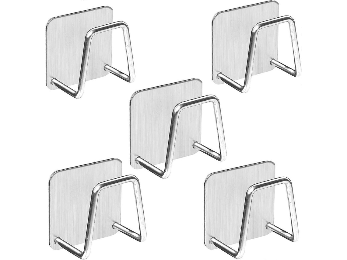 Suporte de Esponja para Cozinha 5 Peças Aço Inoxidável Impermeável Anti quebra Adesivo Fácil Instalação Secagem Rápida Banheiro Cozinha