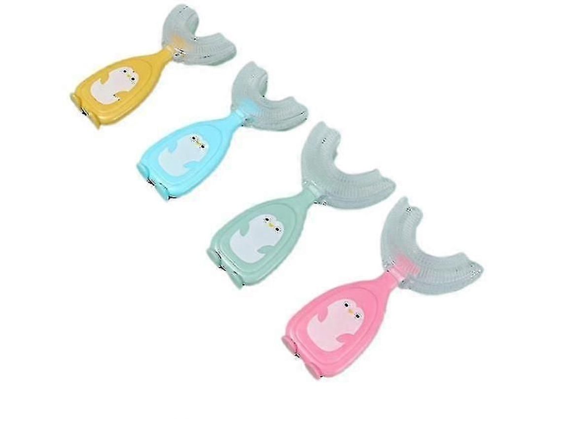 Escova De Dentes Infantil Macia Em Formato De U Para Limpeza Completa De 360°