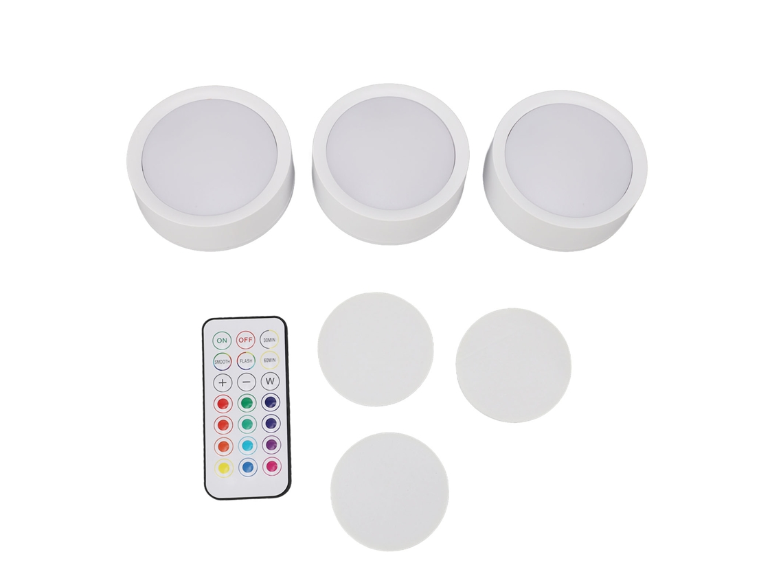 2026 luz Led de Puck com Controle Remoto 13 Cores Sem Fio para Armários, Gabinetes, Encimeras e Cozinha