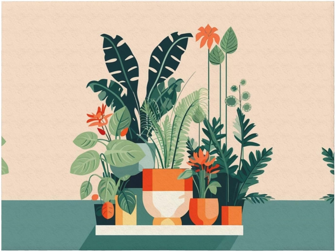Manta de Flanela Ultramacia Phayah com Estampa Plantinha Verde em Desenho Animado Ideal para Sofá Cama Sala Es