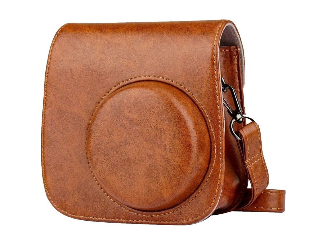 2026 bolsa de Cámara de Cuero Pu 2025 Compatible Con Fujifilm Instax Mini 11/9/8 Con Correa Ajustable Y Bolsillo Marrón