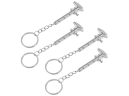 Conjunto De 4 Miniaturas Paquímetro Analógico Portátil Para Chaveiro,