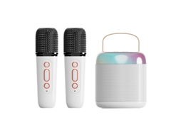 Altavoz Bluetooth Portátil Mini, Microfone De Karaokê Para Crianças, Ktv Familiar Pequeno Y2, 2 Microfones, Branco Sfushos