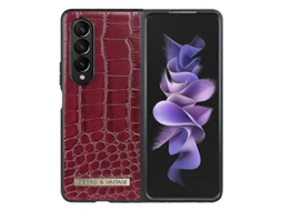 Capa Para Celular Vietao Em Couro Pu Com Textura De Crocodilo Para Samsung Galaxy Z Fold3 5g