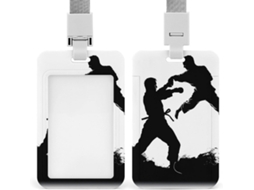 Porta Crachá Com Cordão, Suporte Crachá Divertido Com Tema Kickboxing, Armazenamento Vertical Cartões De Cartões