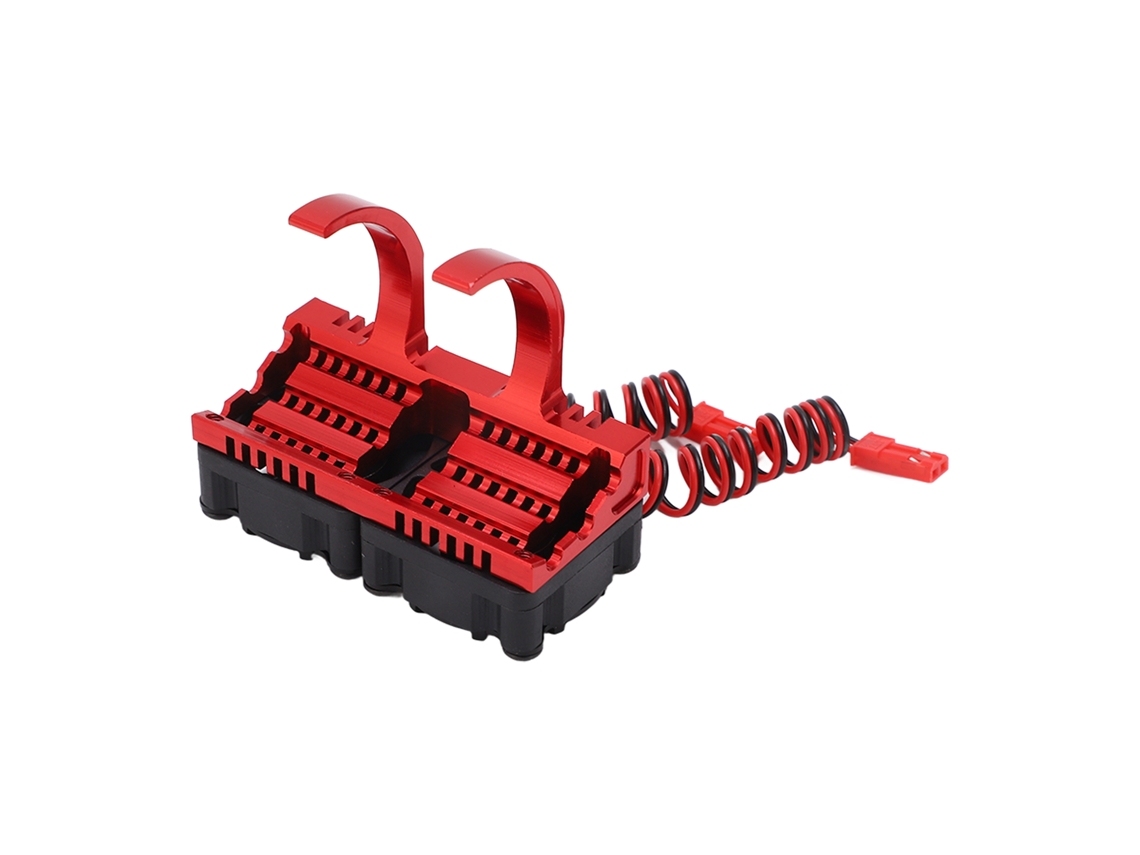 Mali conjunto de Dissipador de Calor para Motor Rc com Dois Ventiladores Horizontais Alumínio e Plástico para Motor de 36mm Vermelho