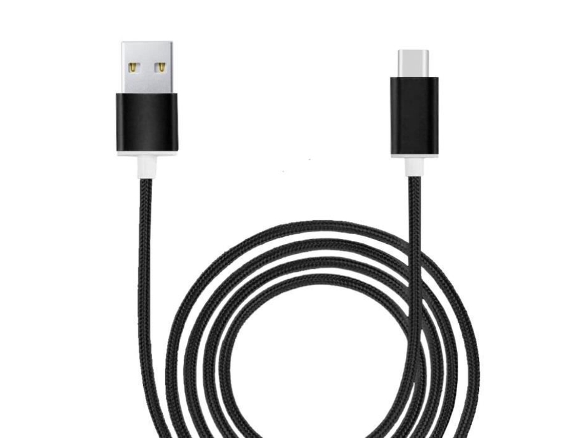 Cabo Tipo Realme Usb Trançado Metros Transferência Dados Carga PH26 Nylon Preto
