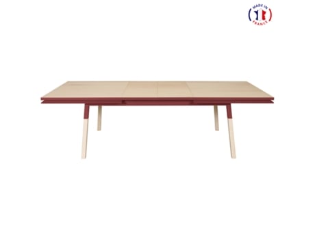 Mesa de Refeição Retangular MON PETIT MEUBLE FRANÇAIS com 2 Extensões (Tabaco de Ruca - Madeira - 220 x 76 x 100 cm)