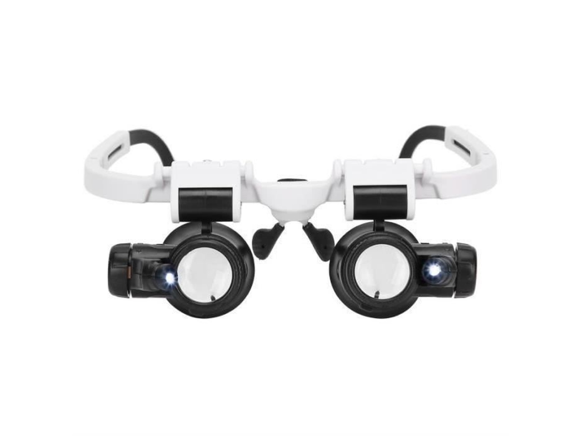 Zf08929-Ebtools Lupa Montada na Cabeça Óculos Lupa Montada na Cabeça com Luz Led para Reparo de Leitura YWEI