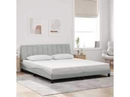Vidaxl Estrutura De Cama Sem Colchão Hanko 180x200 Cm Veludo Cinzento-claro