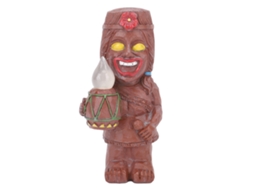 Luminária Solar Criativa em Resina com Totem de Rosto Sorridente Maia para Jardim CHABERLU