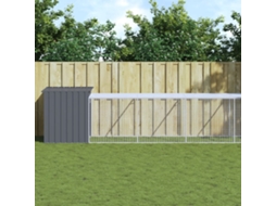 Vidaxl Galinheiro Com Anexo 110x1221x110 Cm Aço Galvanizado Antracite