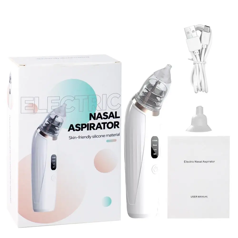 Aspirador Nasal Elétrico Recarregável (branco) Para Bebês, Com Ponta De Sucção De Silicone De Qualidade Alimentar.