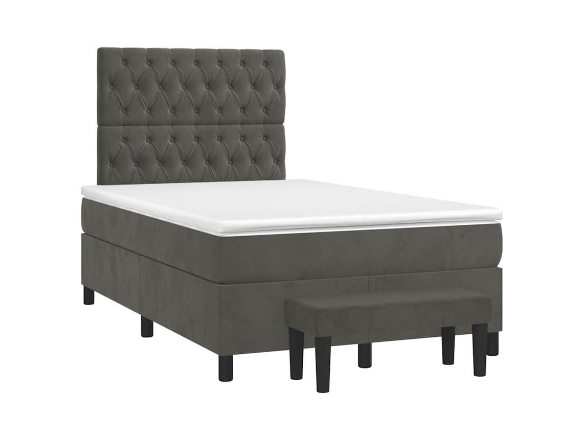 Box Spring Bed, Box Spring Beds Vidaxl Cinzeto Veludo (120 X 190 Cm)