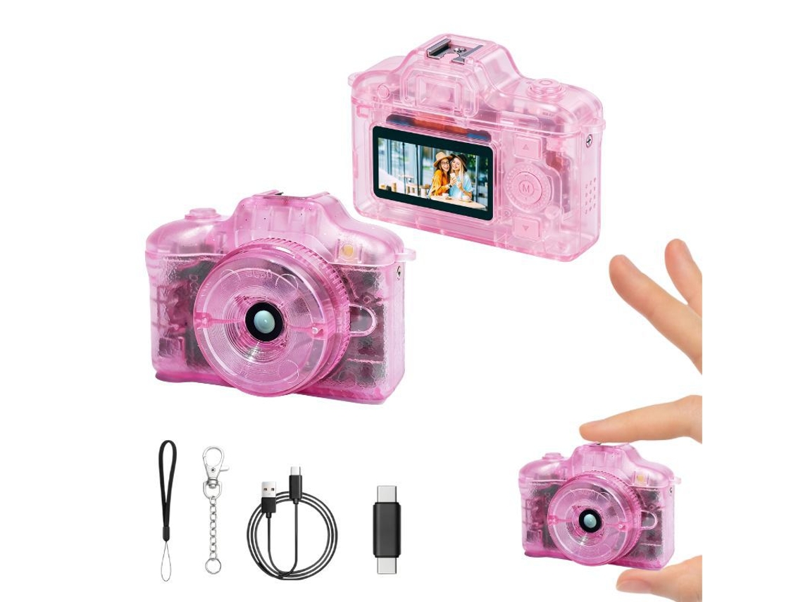 Câmara de Bolso 2mp 1080p,chaveiro Digitaladaptador Otg, para Crianças Rosa Transparente HEXINYIGJLY