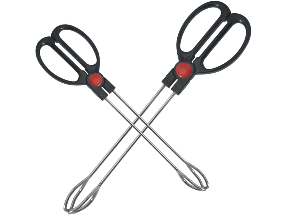 Conjunto De 2 Pinças Para Grelhar Em Aço Inoxidável Preto Iplusmile, Resistentes Ao Desgaste E Portáteis, Para