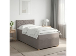 Vidaxl Cama Box Spring Com Colchão Cinzento-acastanhado 80 X 200 Cm