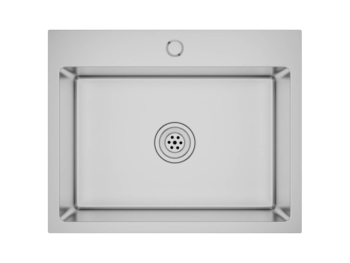 Kitchen Sink, Kitchen Sinks Vidaxl Prateado Aço Inoxidável (59 X 44 X 20 Cm (with Faucet Hole))