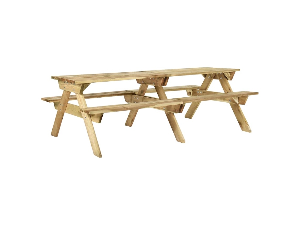 Vidaxl Mesa De Piquenique Com Bancos 220x122x72 Cm Pinho Impregnado