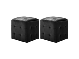 Vidaxl Pufe 2 Pcs 30x30x30 Cm Veludo Preto