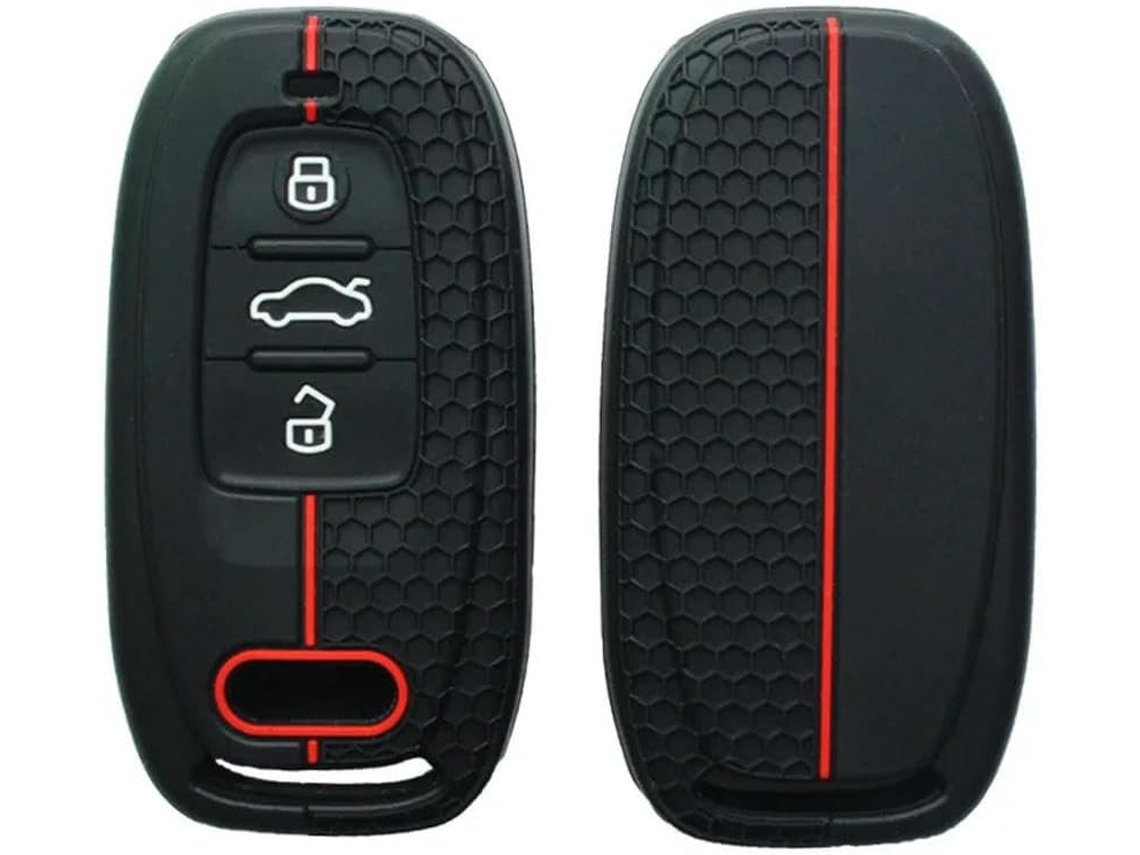 Capa De Silicone Para Chave Carro, Capa Protetora Para Chave De Carro A6l A4 Q5 S6 Silicone Preta