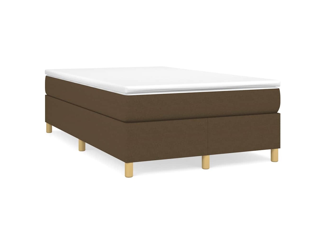 Vidaxl Cama Boxspring Com Colchão 120x190 Cm Tecido Castanho-escuro
