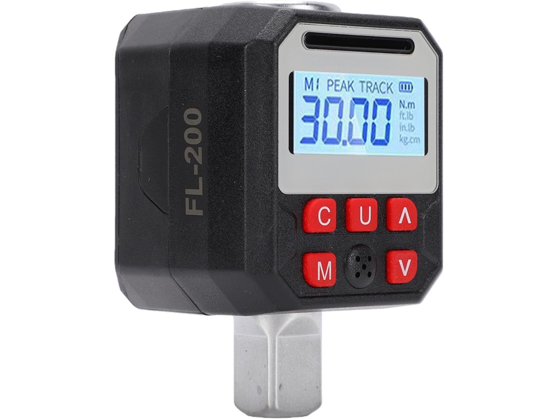 Adaptador de torque digital, aço cromo-vanádio, 10-200 Nm, precisão
