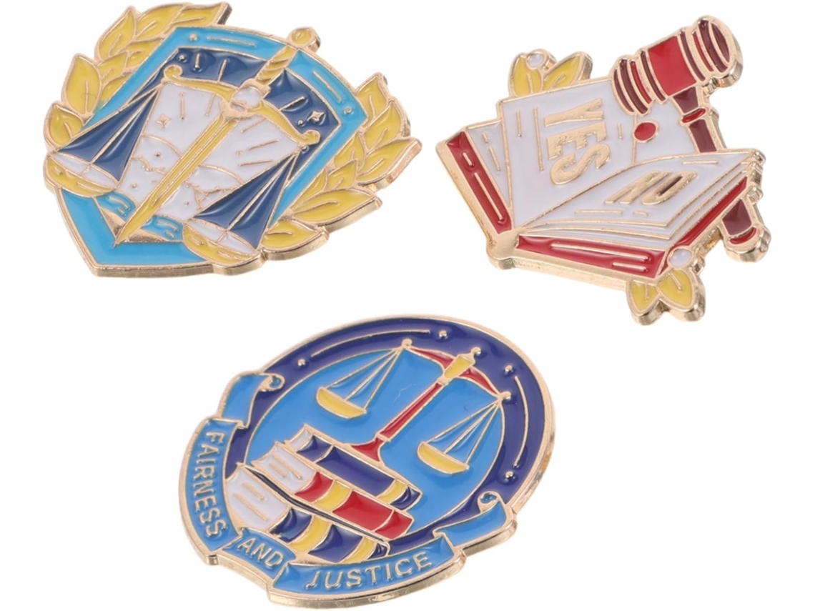 Conjunto Aboofan De 3-pins Liga Metálica Com Tema Jurídico, Design Elegante E Artesanal Para Exibir Identidade