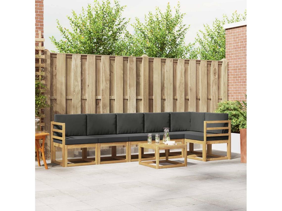 Vidaxl Conjunto De Sofás Para Exterior 7 Unid. Branco E Antracite