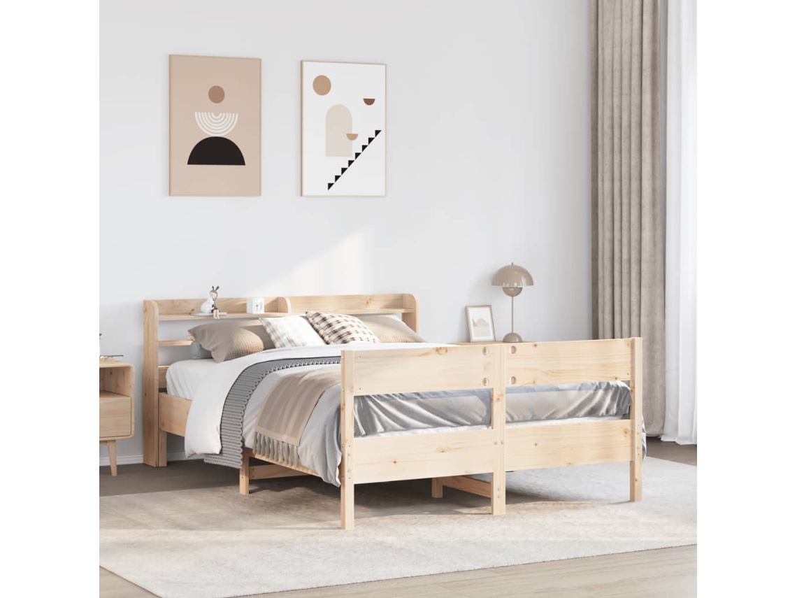 Vidaxl Cama Sem Colchão 160x200 Cm Madeira de Pinho Maciça