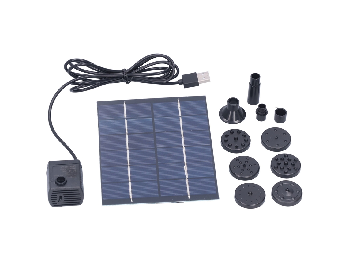 Fonte Solar 2w com Painel e Bomba de Água Kit para Jardim Lago Decoração Exterior | S/MARCA