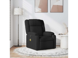 Vidaxl Poltrona De Massagens Reclinável Tecido Preto