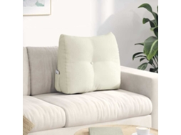 Vidaxl Travesseiro Para Costas Creme 60 X 24 X 50 Cm Veludo