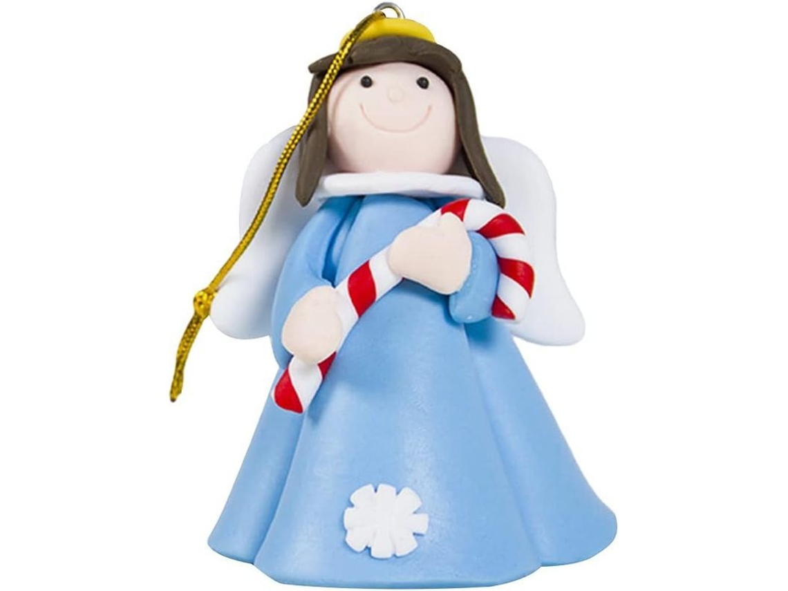 2026 adorno de Ángel Alado para Árbol de Navidad Colgante de Cerámica Suave Decoración Hogar Regalo 2 Pack Azul