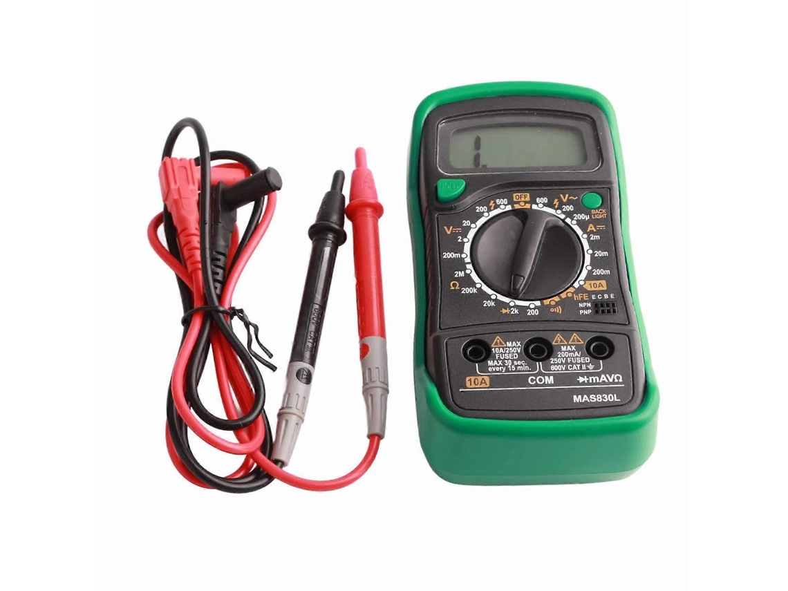 Lurelia Multímetro Digital, Mas830l, 600 V, 250 V, 10 A, Temperatura Para Tensão, Corrente E Resistência