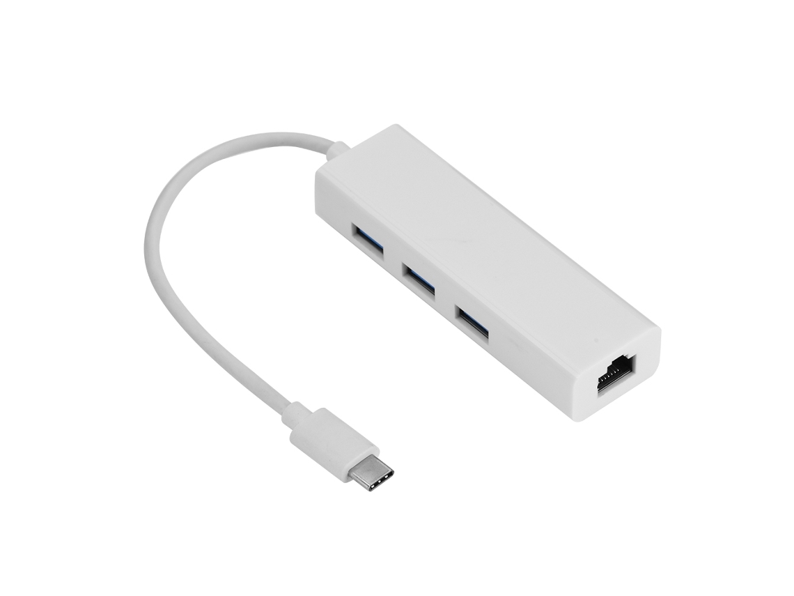 Hub Usb (placa De Ethernet Sem Driver Gigabit 3.0 Hub) Branco Interface Type-c Capa De Plástico Usb C Para Ethernet Rj45