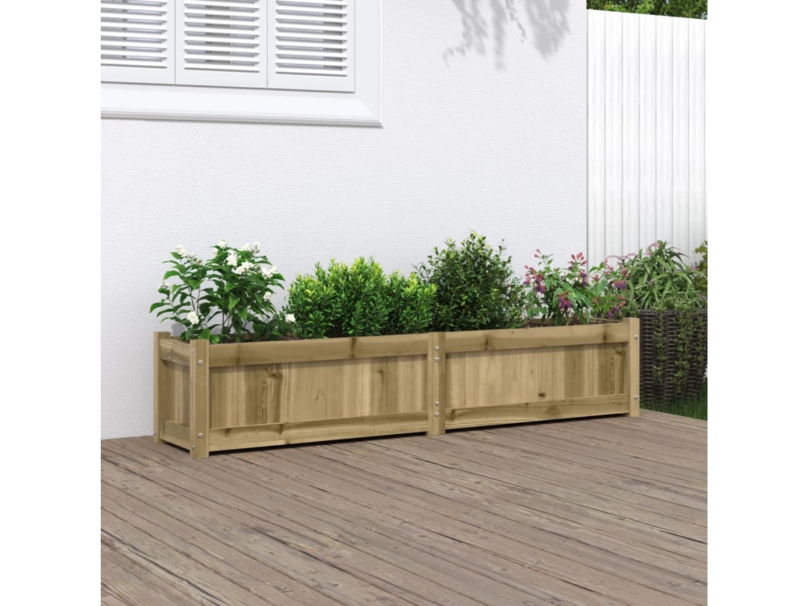 Vidaxl Vaso/floreira De Jardim 150x31x31cm Madeira De Pinho Impregnada
