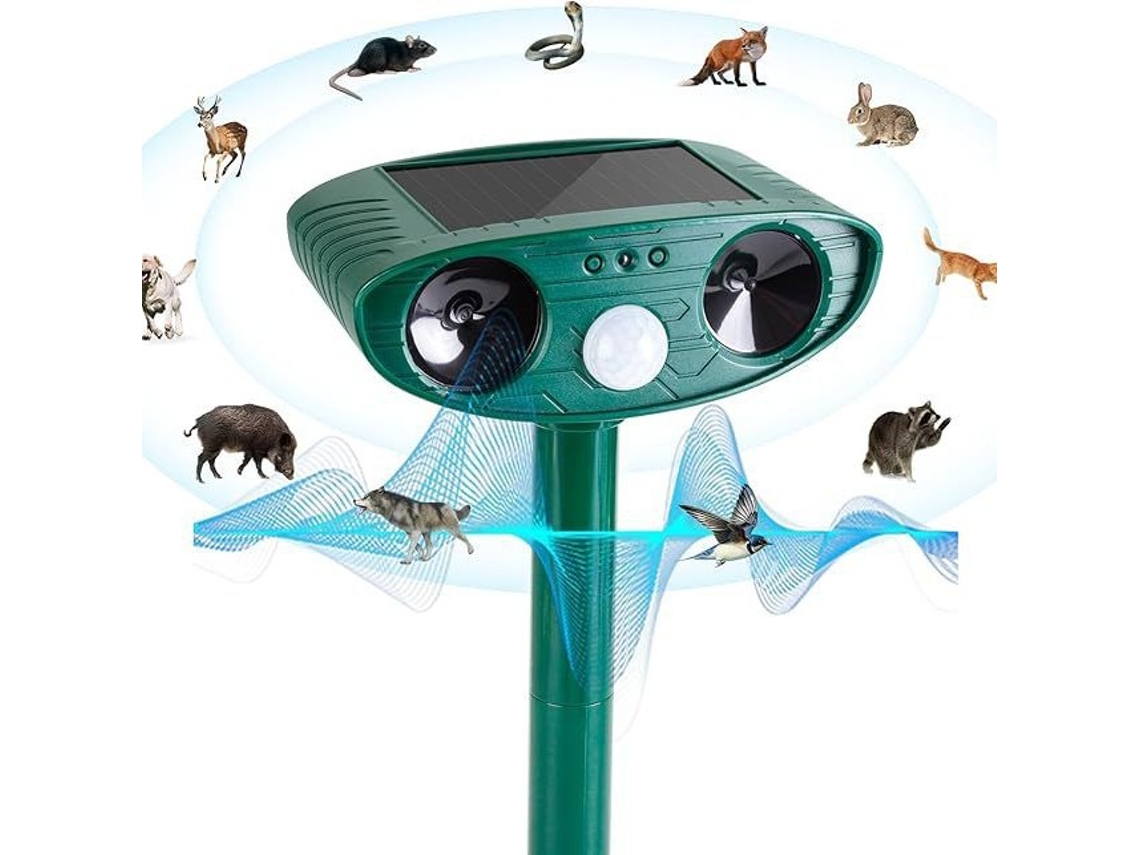 Repelente Ultrassônico De Pássaros Com Sensor Infravermelho Solar, Repelente De Pássaros Com Luz Estroboscópica Para Jardim E Quintal.